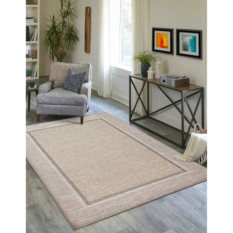 ECARPETGALLERY Machine Woven Brooks Taupe Area Rug