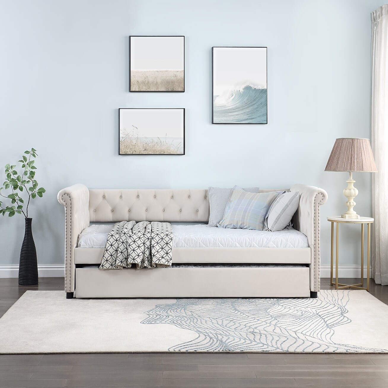 Velvet tufted daybed sales