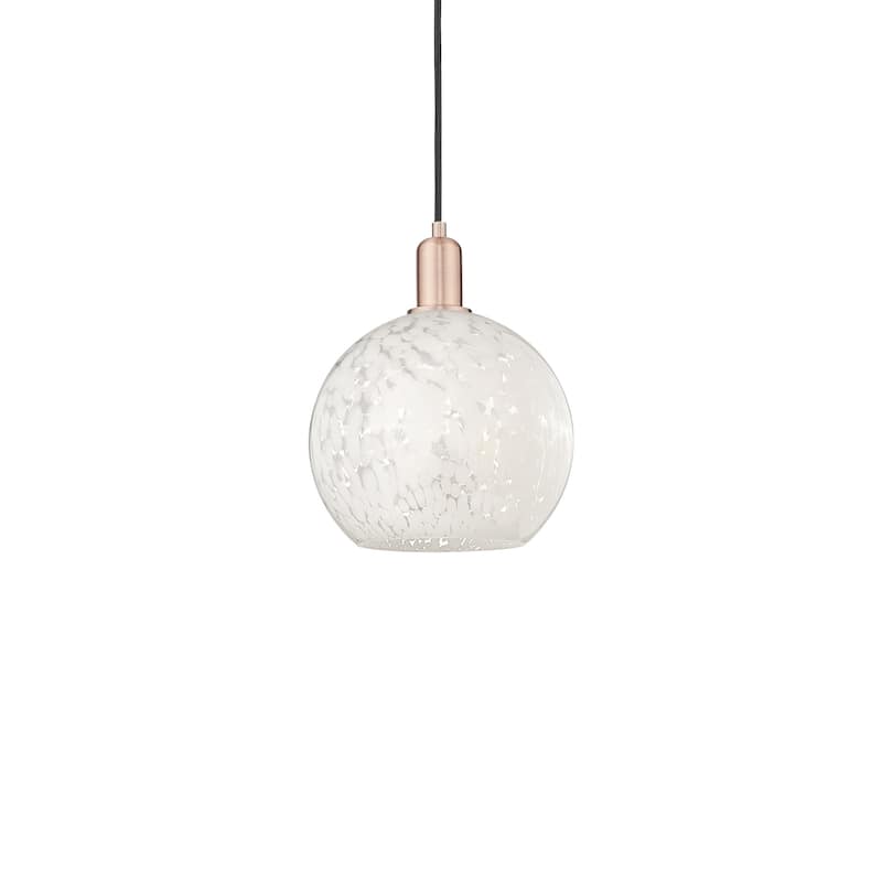 Innovations Lighting 716-1P-13-10 White Mouchette Pendant White - Antique Copper / White Mouchette