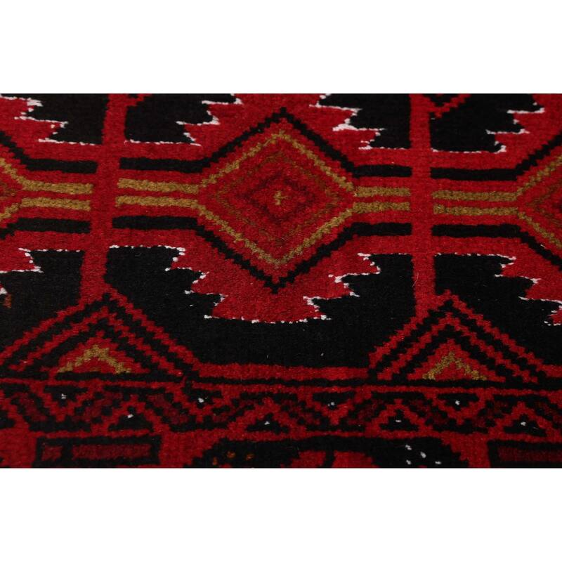 ECARPETGALLERY Hand-knotted Teimani Black, Red Wool Rug - 3'6 x 6'1