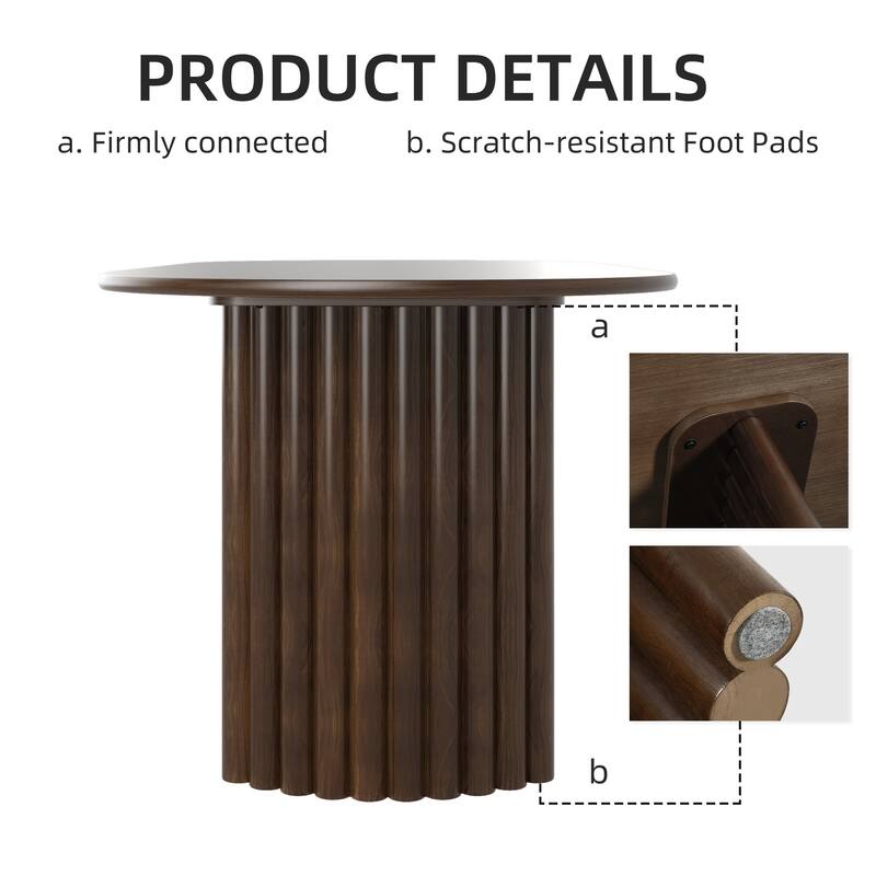 Dovelina 30"H Oval Wood Double Pedestal Dining Table Seats 6