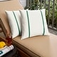 preview thumbnail 17 of 42, Sorra Home Sunbrella Outdoor Double Petite Flange Pillow Set of 2 16 in H x 16 in W x 6 in D - Sunbrella - Canvas Natural/Canvas Forest Green