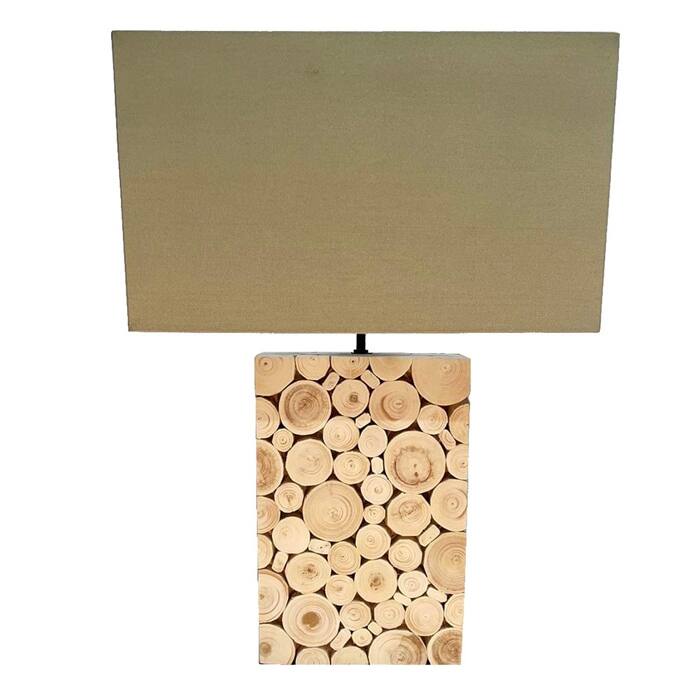 Large Mosaique Natural Wood Table Lamp
