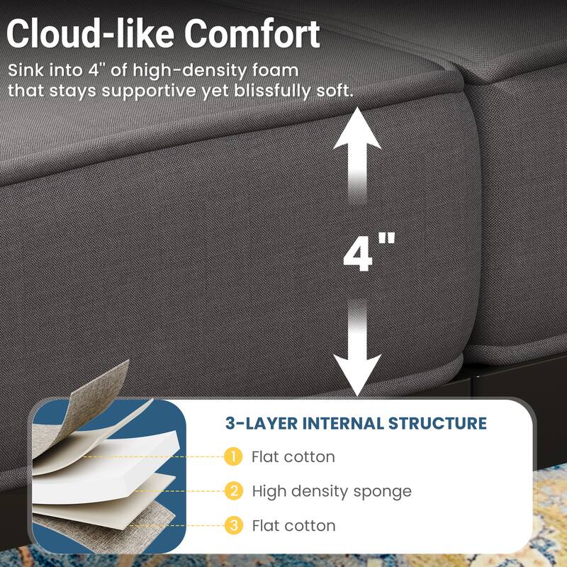8-Piece Patio Furniture Set with Angled Legs and Cushions