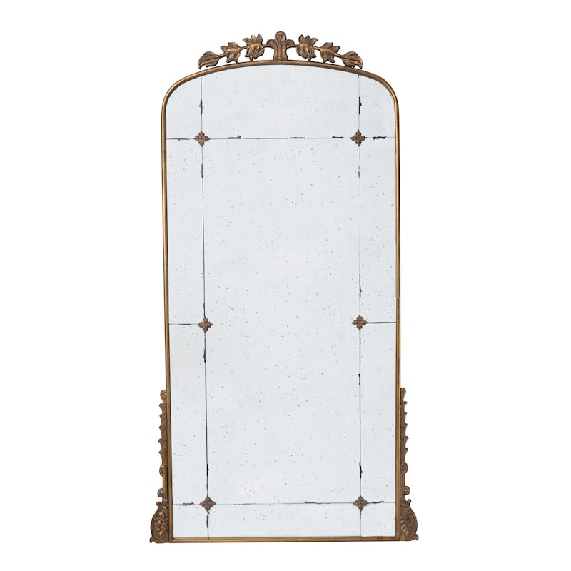 Antique Gold Metal Full Length Floor Mirror