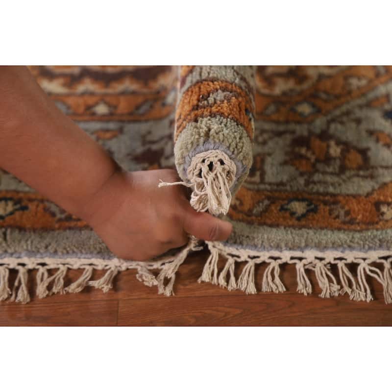 Heriz Serapi Indian Octagon Area Rug Hand-knotted Wool Carpet - 6'0"x 6'1"