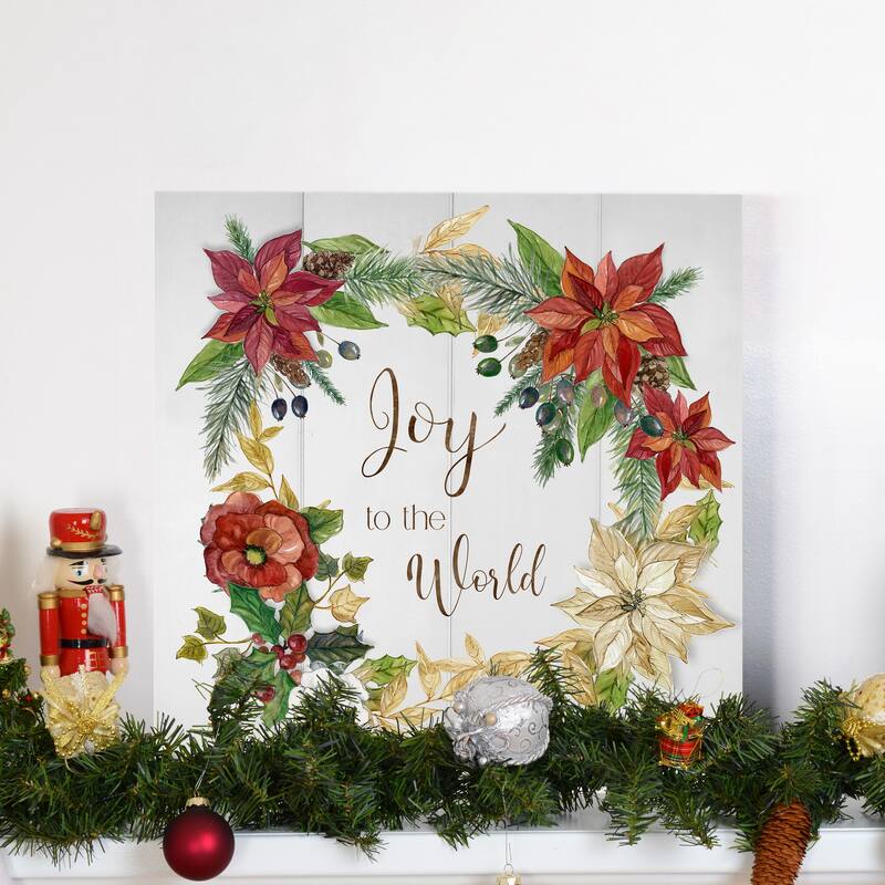 Poinsettia Joy-Premium Gallery Wrapped Canvas - Ready to Hang