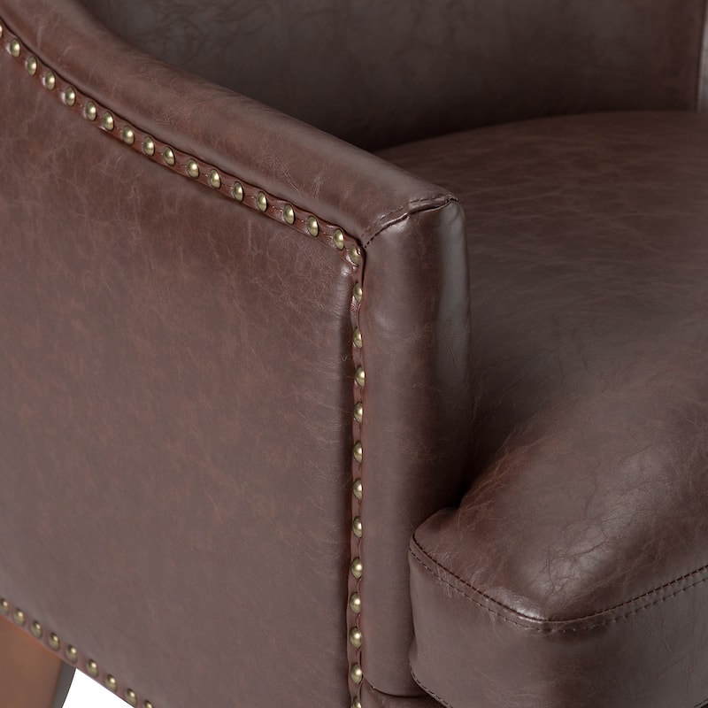 Konrad Comfy Living Room Vegan Leather Armchair by HULALA HOME