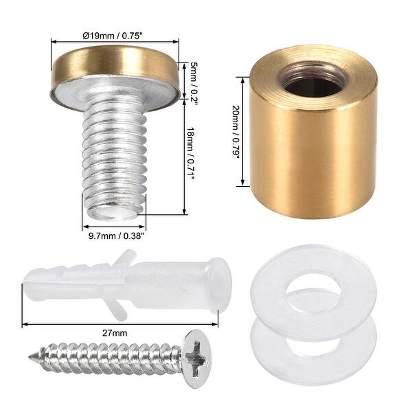 Shop Glass Standoff Mount Wall Standoff Nails 19mm Dia 26mm Length