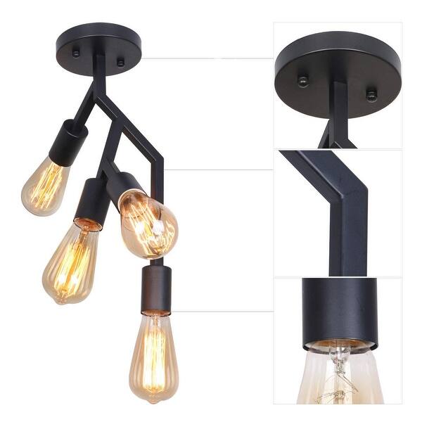 Shop 4 Light Vintage Industrial Black Decorative Flush Mount