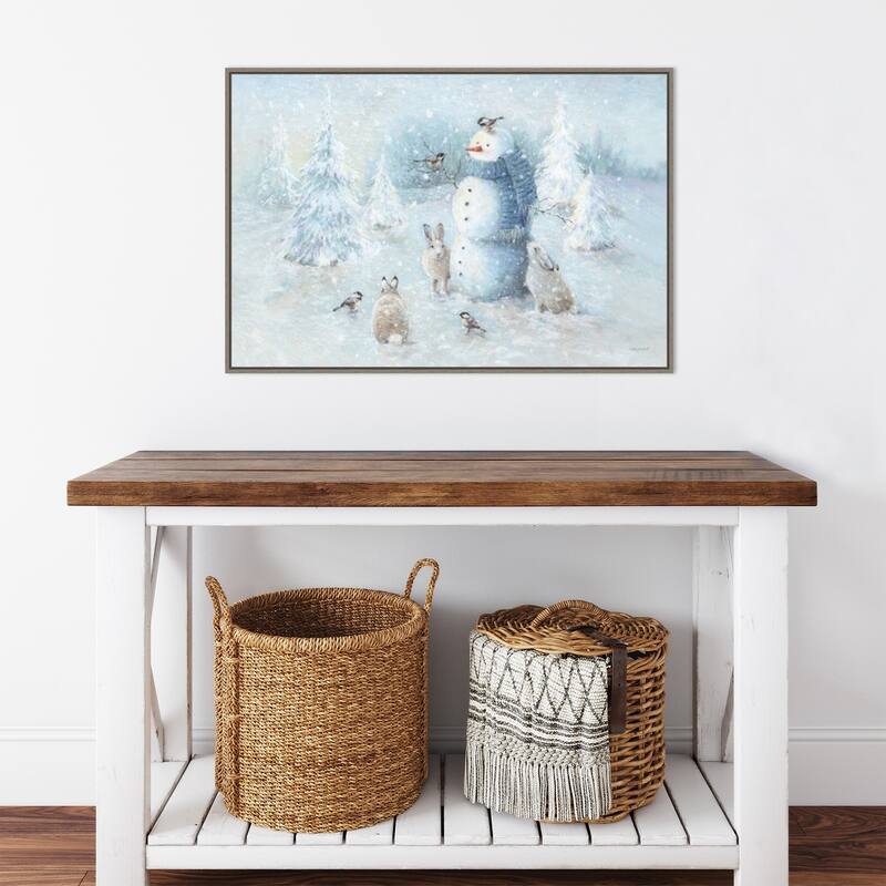 Let it Snow 01 by Lisa Audit Canvas Art Framed - 33 x 23 in