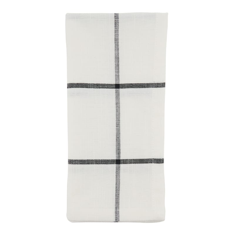 Cotton Table Napkins With Simple Plaid Design (Set of 4)