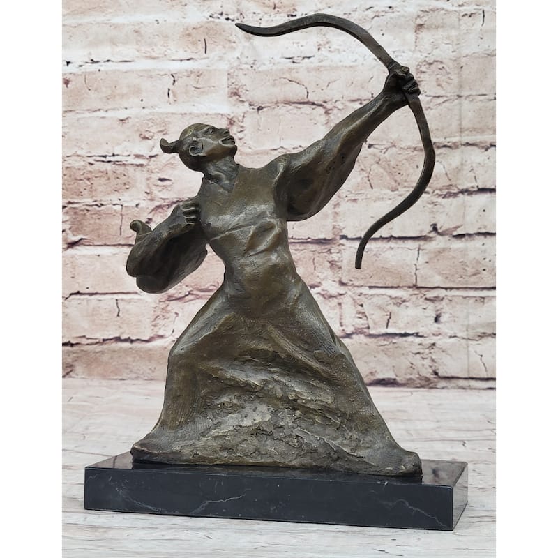 Japanese Samurai Warrior Archer W/ Bow - Bronze Statue Sculpture Figure By Kamiko