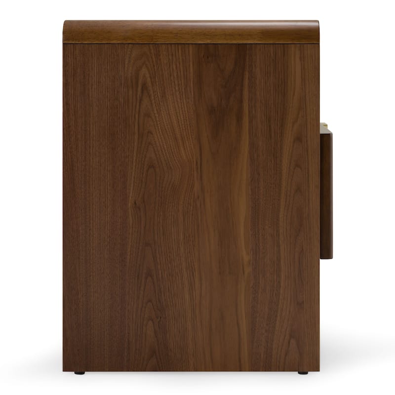 Modrest Emilio Modern Natural Burlap & Walnut Nightstand