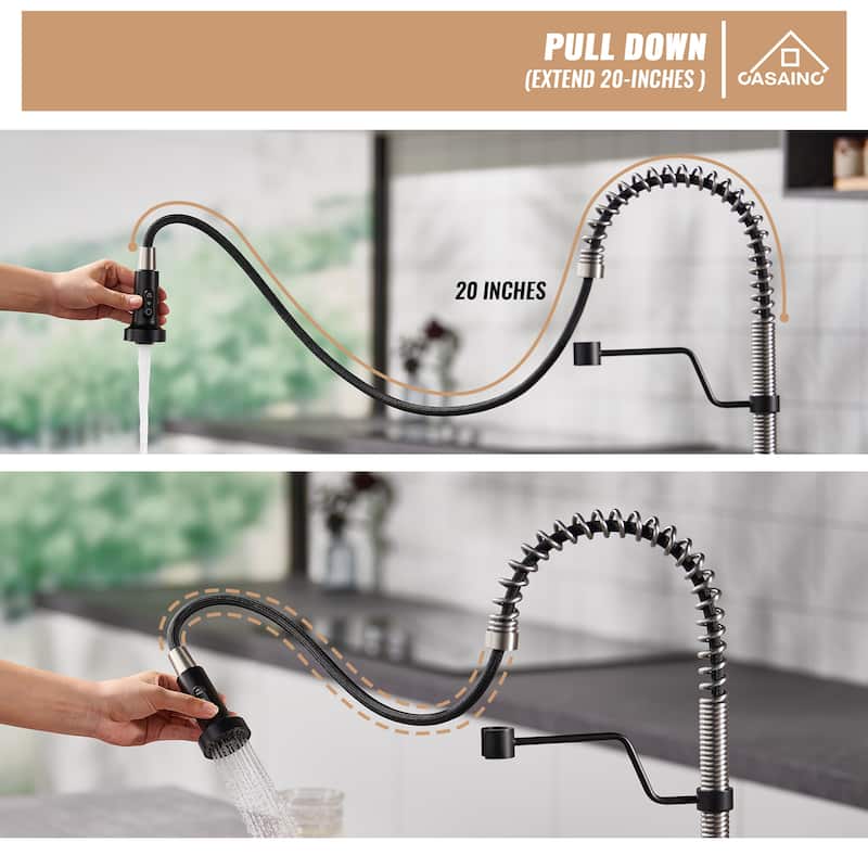 Single Handle Pull-Down Sprayer Kitchen Faucet