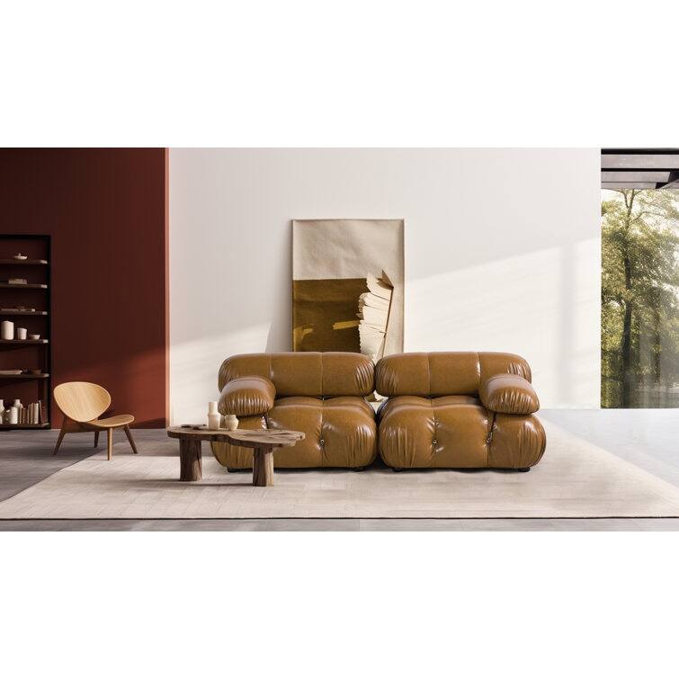Daejuan 3 Pieces Faux Leather Sectional