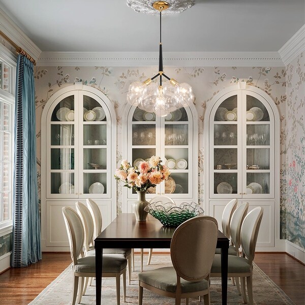 3-Light Modern Glam Sputnik Cluster Glass Globe Bubble Chandelier