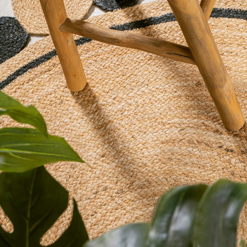 JONATHAN Y Harmony Geometric Jute Circle Area Rug