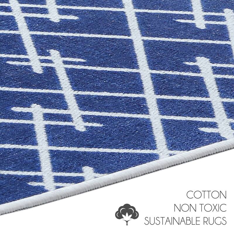 SussexHome Non-Skid Ultra-Thin Area Rugs for Laundry Room, Entryway, Bathroom and Kitchen - Washable Multipurpose Floor Mat