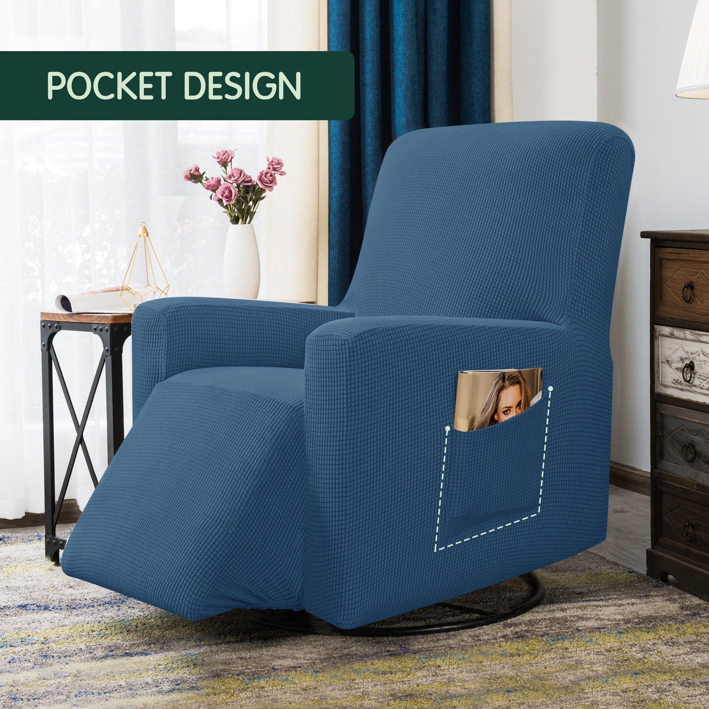 CHUN YI Recliner Slipcover Stretchable with Side Pocket On Sale