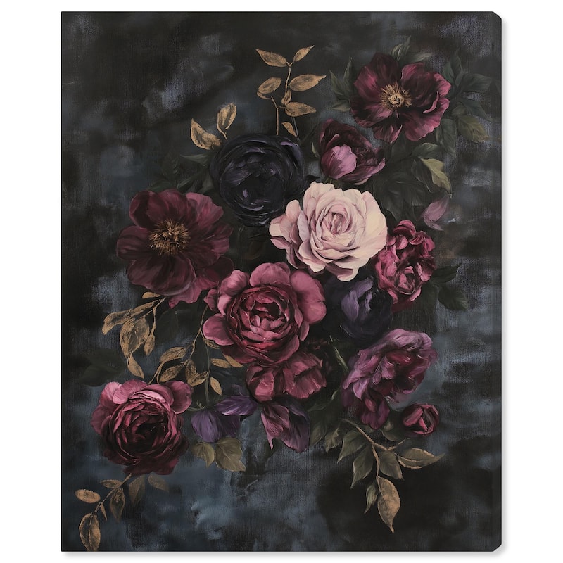 Vintage Dark Roses Canvas by Art Remedy, Gallery Wrapped - 30" x 36"