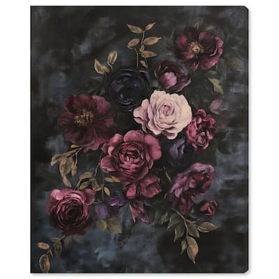 Vintage Dark Roses Canvas by Art Remedy, Gallery Wrapped