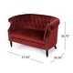preview thumbnail 44 of 54, Milani Velvet Tufted Scroll Arm Loveseat by Christopher Knight Home