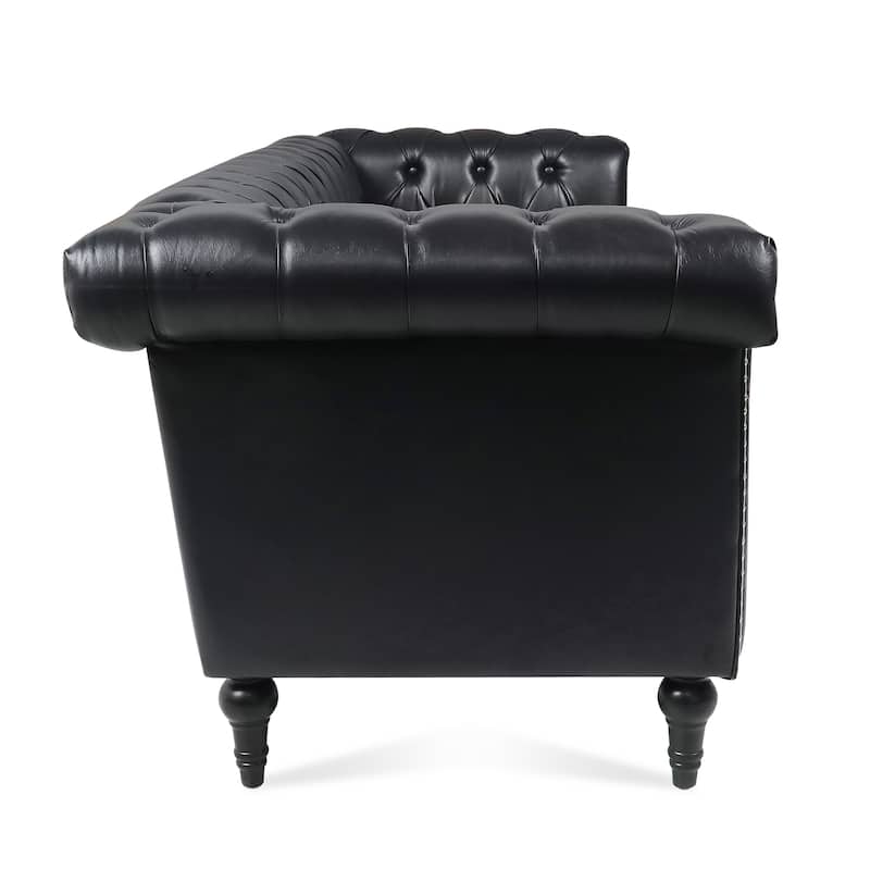 Luso Traditional 3 Seater Sofa with Removable Cushion by Christopher Knight Home