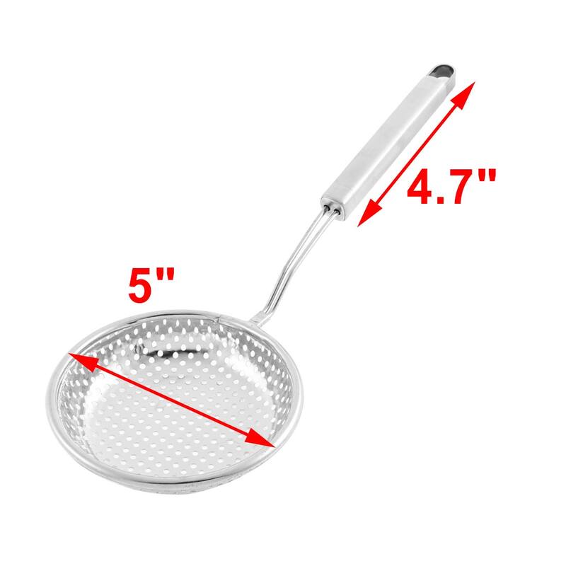 Tableware Meshy Hole Design Spoon Skimmer 12.5cm Diameter Silver Tone