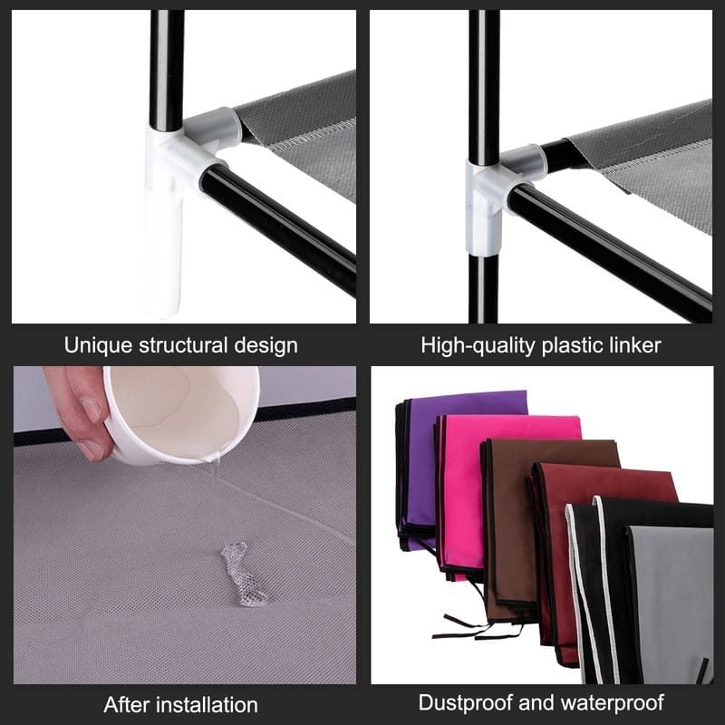 10 Tiers Portabl Storage Closet Organizer Shoe Rack Cover 3 Colors
