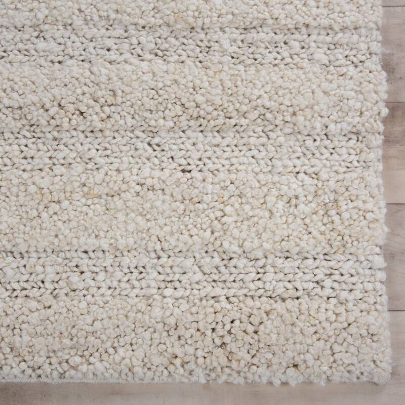 Alora Decor Wren Hand Woven Contemporary Ivory Stripe Rug