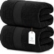 preview thumbnail 60 of 92, White Classic Luxury Cotton Oversized Bath Sheet 35x70 - Set of 2 Black