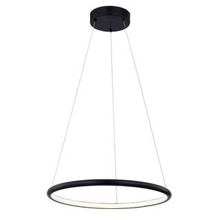 Justice Design Group Circola 17" LED Ring Pendant - Matte Black Finish