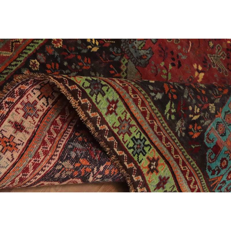 Hand Knotted Oriental 100% Wool Carpet Traditional Medallion Red Shiraz Area Rug - 8' 2'' X 5' 3''