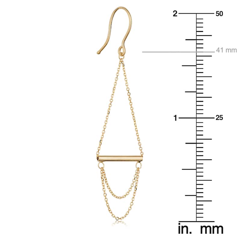 14k Yellow Gold Chandelier Hook Earrings