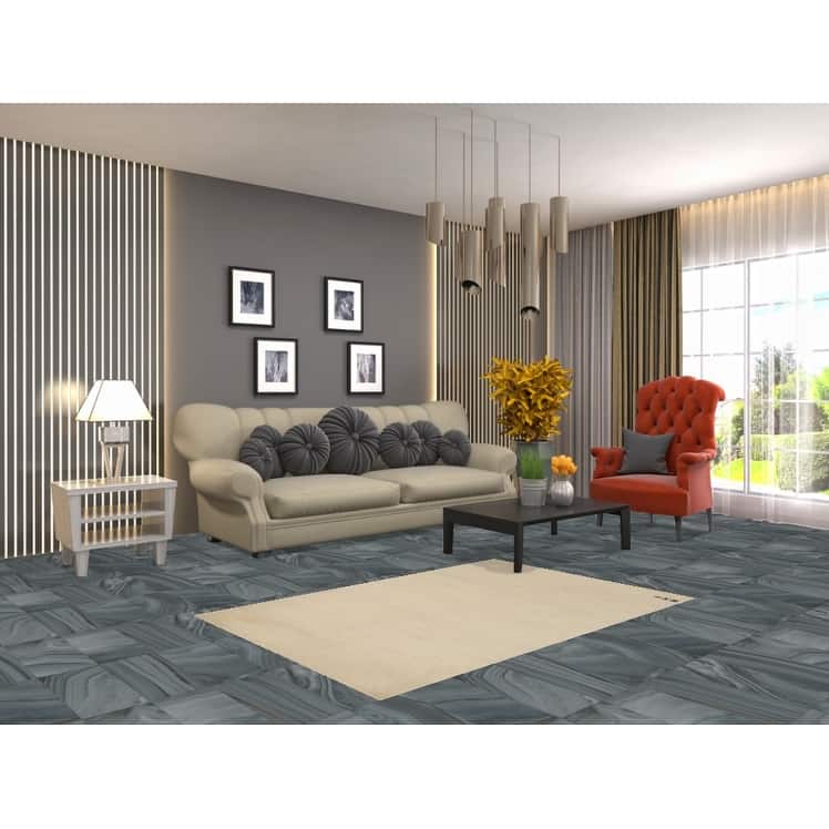 Modern Gabbeh Oriental Foyer Rug Hand-Knotted Wool Carpet - 3'4"x 5'0"