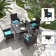 preview thumbnail 15 of 52, Kullavik Outdoor Dining Set, Rattan Patio Furniture Dining Table & Chairs