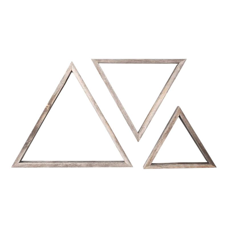 HomeRoots Set of Three Gray Wood Square Hanging Dimensional Sculpture - 20" x 18"