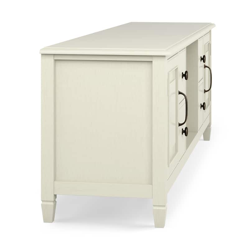 WYNDENHALL Hampshire SOLID WOOD 72 inch Wide Traditional TV Media Stand For TVs up to 80 inches - 72"w x 18"d x 24" h