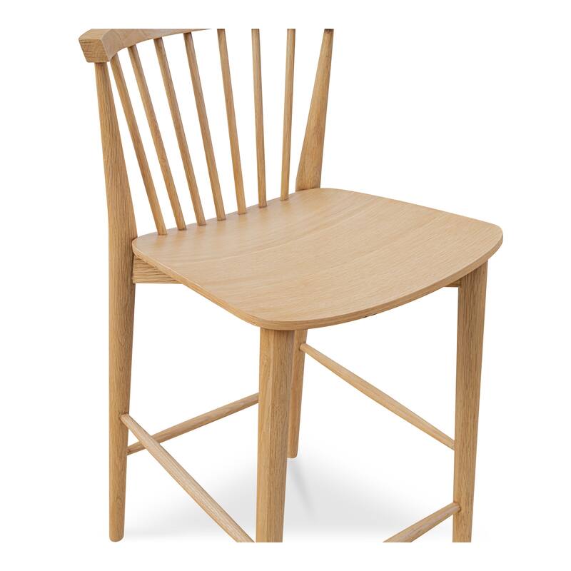 NADAAL STUDIOS Briar Counter Stool, Solid Walnut Frame, Natural Walnut