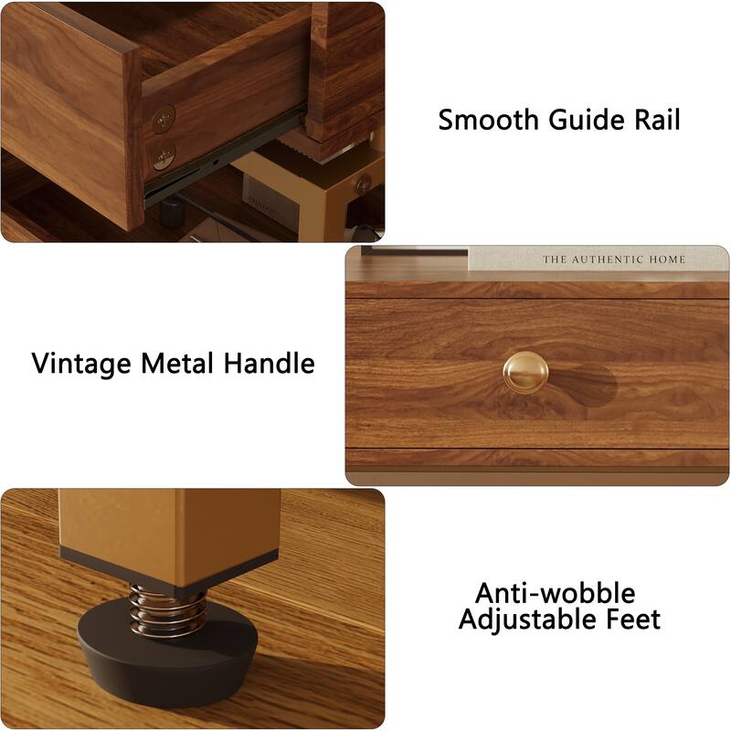 Rossetta Modern Wooden Coffee Table with Large Drawers and Spacious Lower Open Shelf