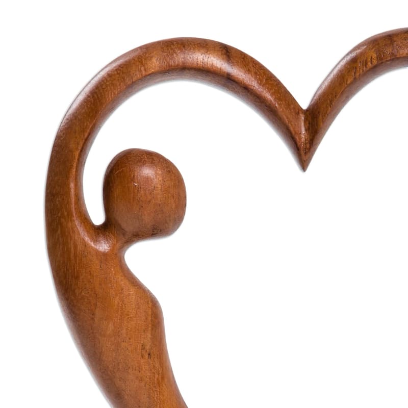 Novica Handmade Care And Protection Wood Statuette