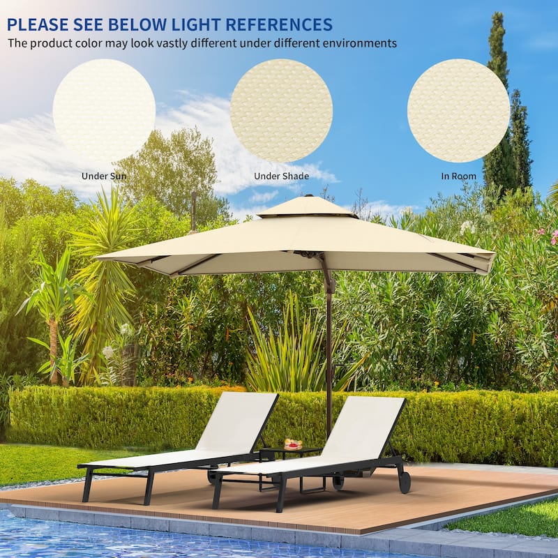 Outdoor Resin Lounge With Side Table And Adjustable Back