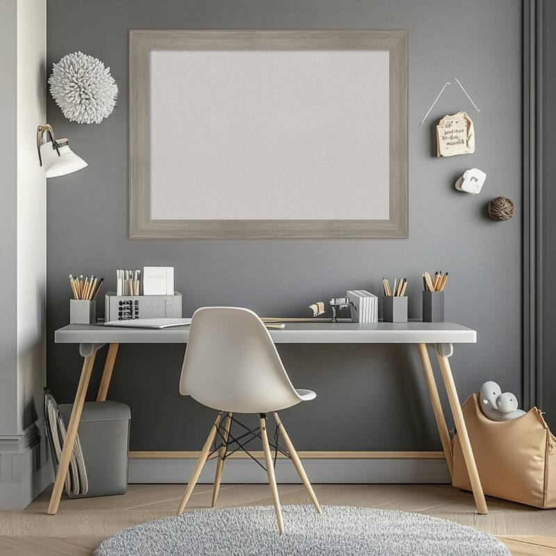 Grand Greywash Narrow Framed Cork Board - Bulletin Board, Organization Board, Pin Board