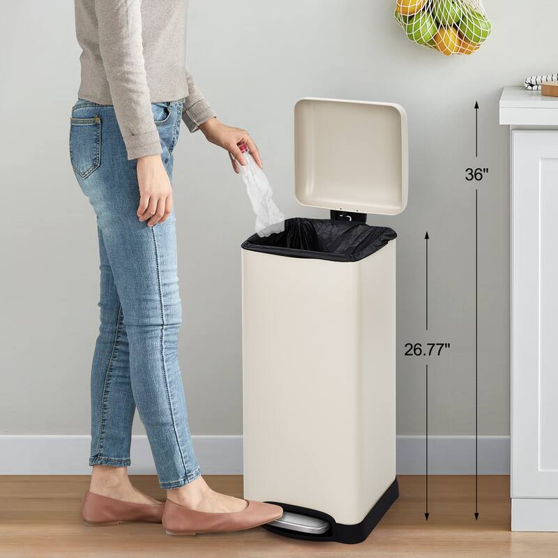8 Gallon Step Trash Can, with Removable Inner Bucket
