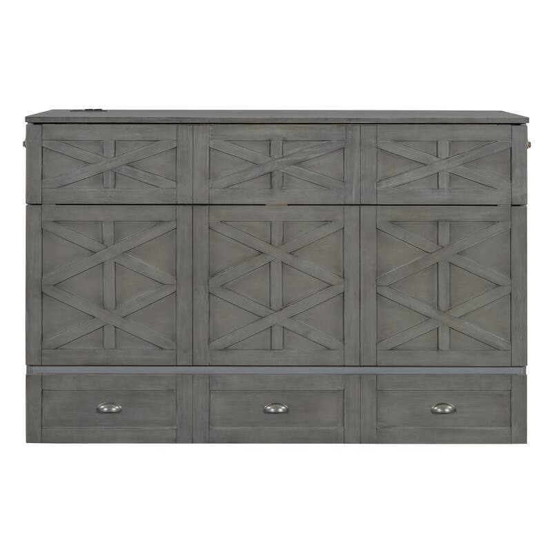 Modern Style Murphy Bed with Large Versatile Storage Drawers for Bedroom
