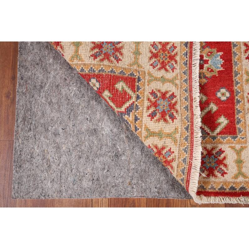 Geometric Kazak Oriental Accent Rug Hand-Knotted Wool Carpet - 2'1" x 2'11"