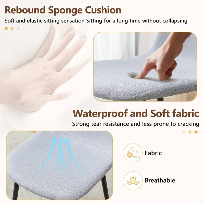 71-Inch Walnut Grain Dining Table Set with 8 Linen Chairs and Lower Shelf, Modern 9-Piece Dining Room Table & Chair Set