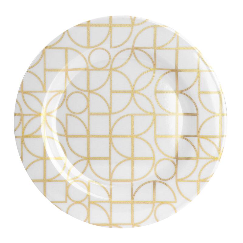 Laurie Gates Summer Bloom 12Pc Melamine Dinnerware Set Gold - 12 pc