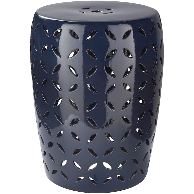 Artistic Weavers Kelsey Ceramic Indoor/ Outdoor Decorative Stool - Blue